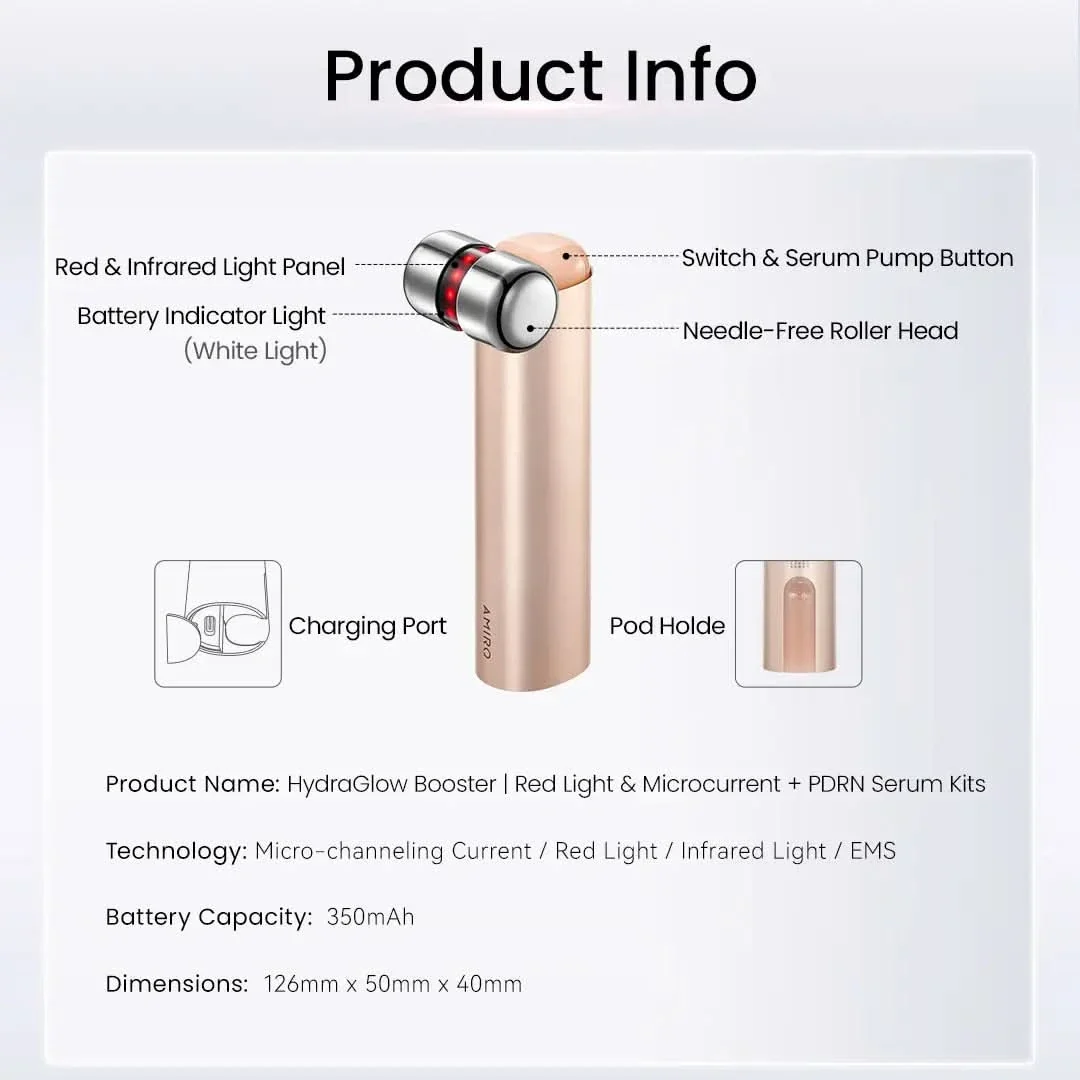 HydraGlow Booster<br><small>Red Light & Microcurrent + PDRN Serum Kit</small> - Image 12
